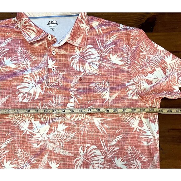Izod Saltwater Relaxed Classics men's light red short sleeve button up shirt XL - Picture 6 of 8